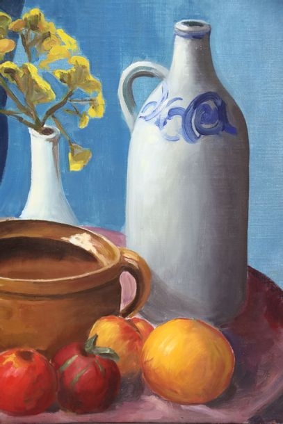Artwork by Andre Deriq, Still life with mimosa, Made of oil on panel