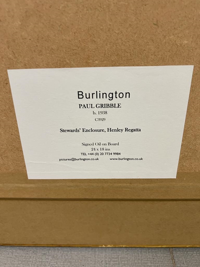 Artwork by Paul S. Gribble, Paul Gribble (b.1938-) signed oil on board Stewards Enclosure, Henley Regatta (24 x 18 ins)*, Made of oil on board