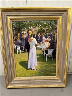 Paul Gribble (b.1938-) signed oil on board Stewards Enclosure, Henley Regatta (24 x 18 ins)* - Paul S. Gribble