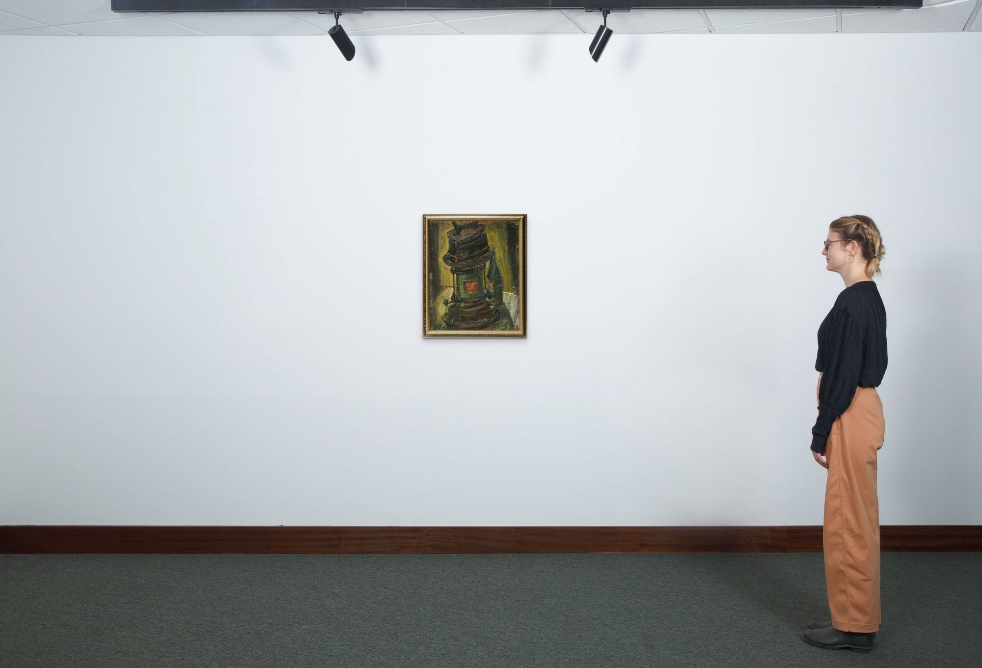 Artwork by Albert Dilbaryan, Kerosene Lamp, Made of oil on masonite