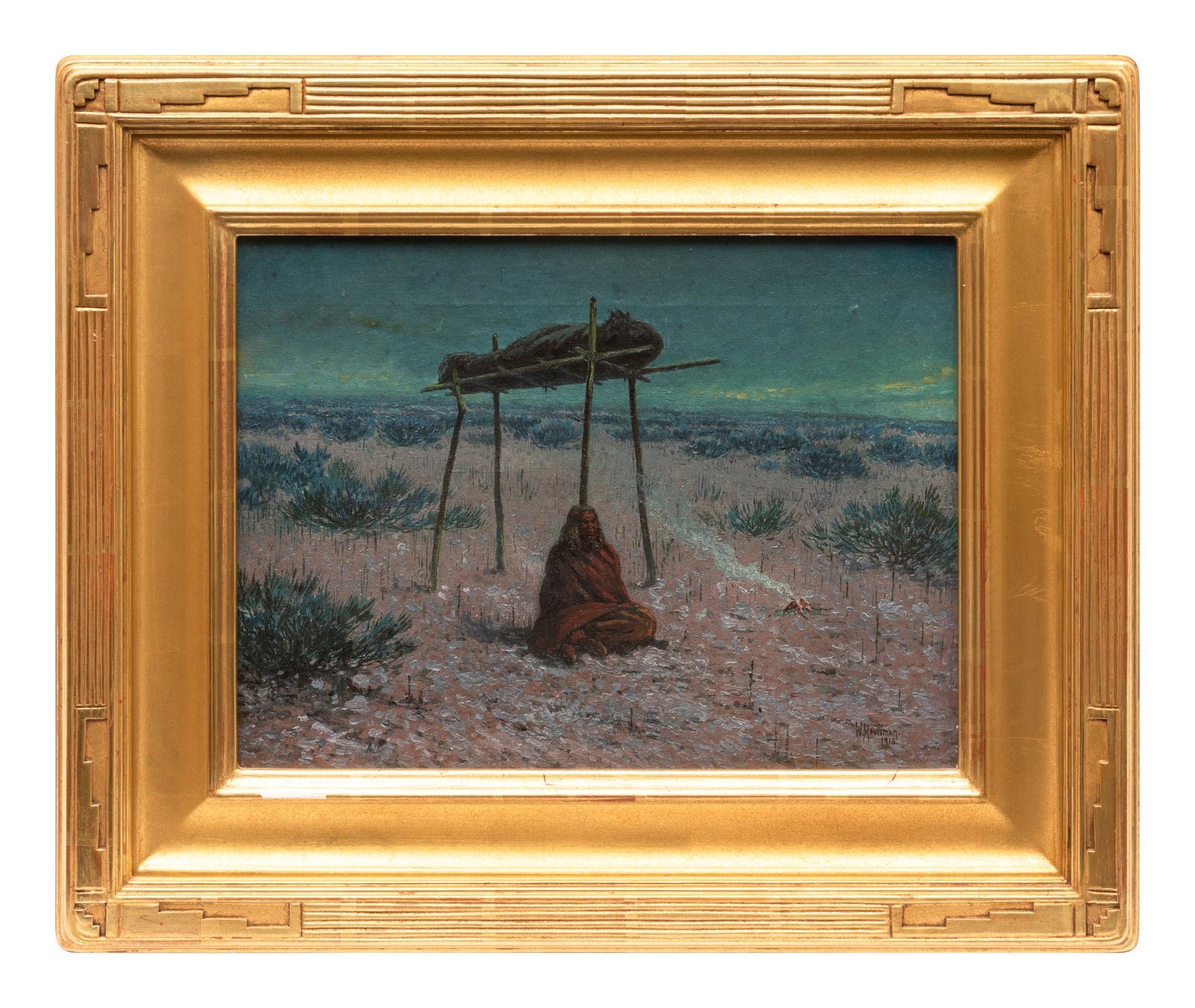 Artwork by William Meuttman, Indian Burial, Made of oil on canvas