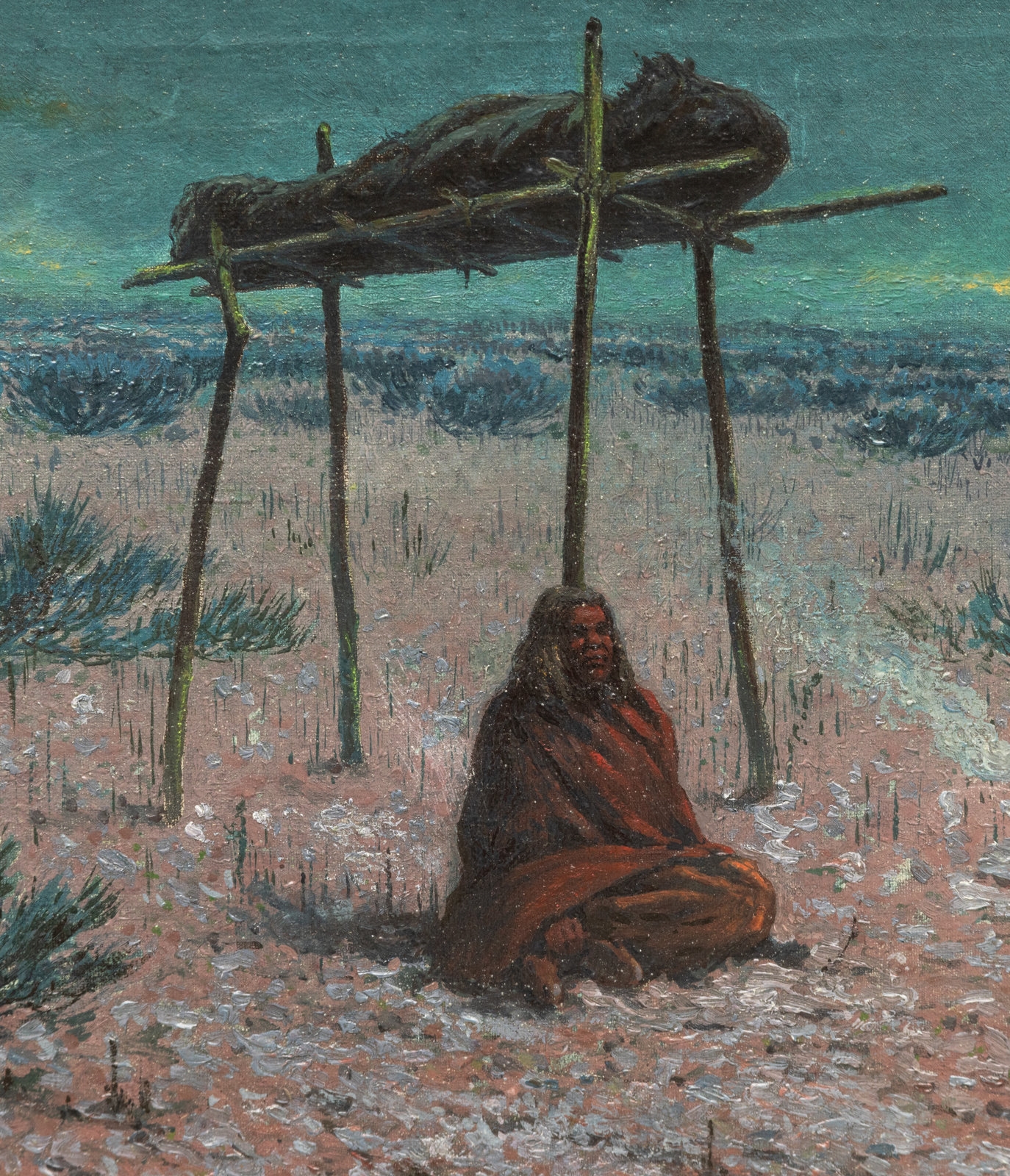 Artwork by William Meuttman, Indian Burial, Made of oil on canvas