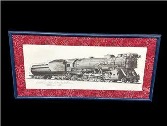 1961 Alvin Stauffer Railroad Print: Framed and measuring 40.25 x 19.25". - Alfred Stauffer