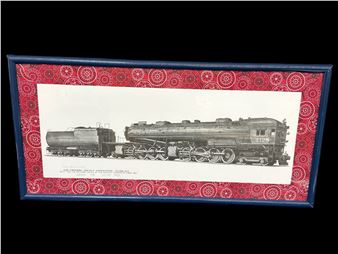 1963 Alvin Stauffer Railroad Print: Framed and measuring 40.25 x 19.25". - Alfred Stauffer