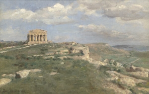 Artwork by Julius Paulsen, Ansicht des Concordia Tempels in Agrigent