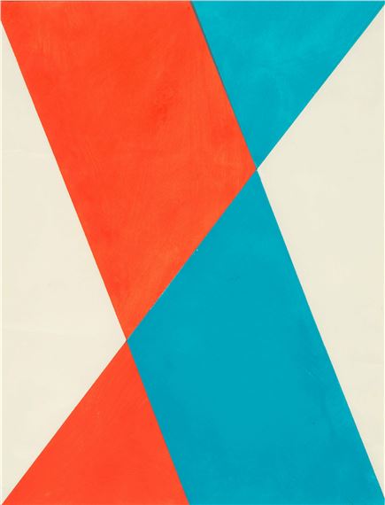 Faltgrafik in Rot und Blau by Hermann Glöckner, 1977