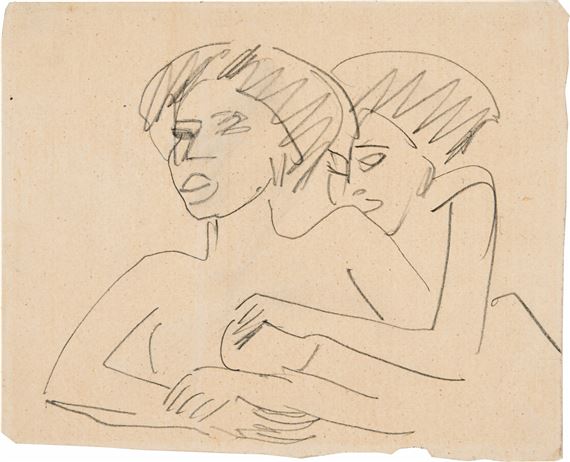 Zwei Mädchen (Nelly und Sidi) by Ernst Ludwig Kirchner, 1910