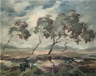 Bäume im Sturrm - Gustav Rüggeberg