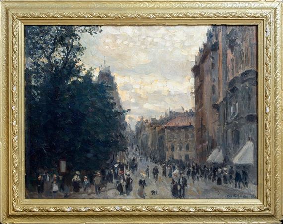 STOCKHOLM STREET SCENE OIL PAINTING by Swedish School, 19th Century, 19th century