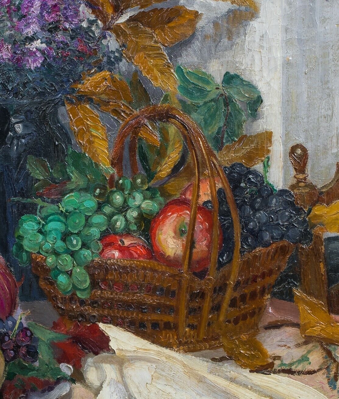 gaston-andre-still-life-of-fruit-and-flowers-oil-painting-early-20th