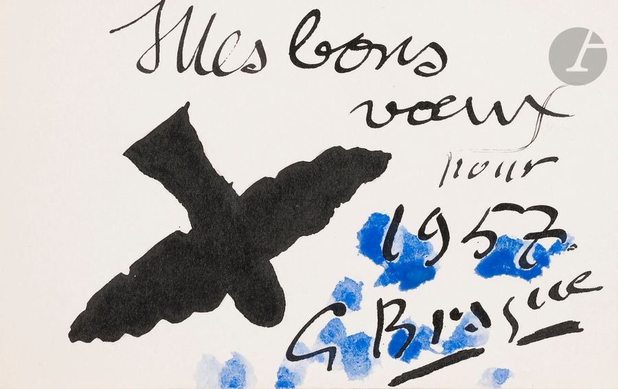 Georges Braque | Bird - My best wishes for 1957 | MutualArt