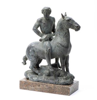 Saint Georges à cheval sur le dragon - Herman Hahn