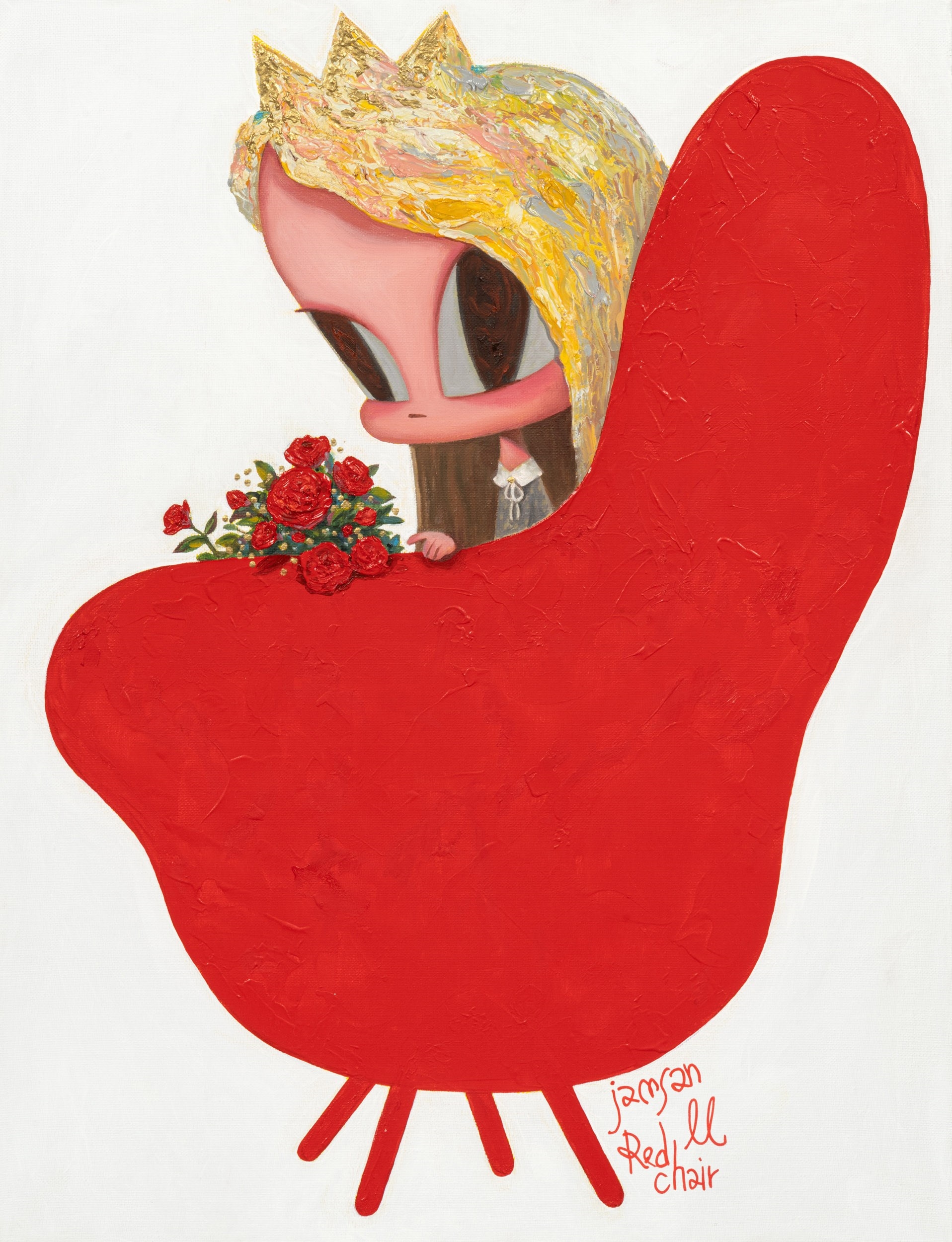 Artwork by Jam San, Red Chair, Made of oil on canvas