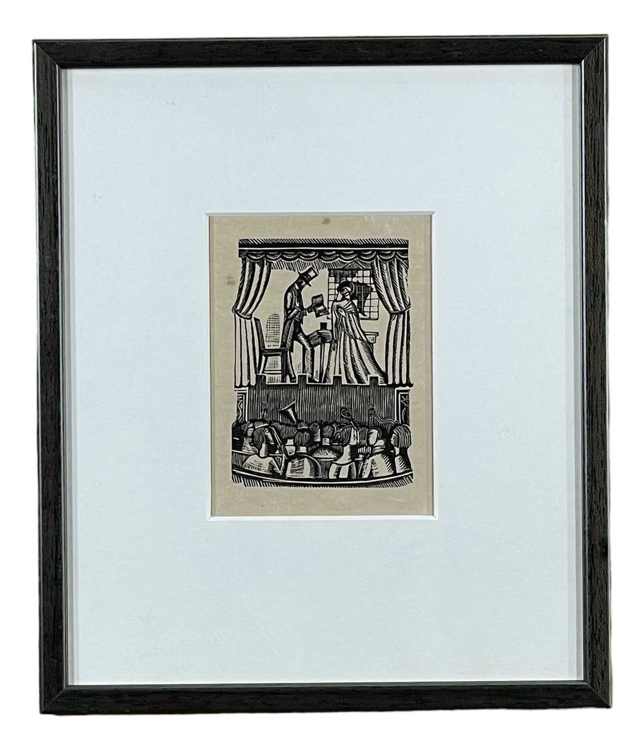Artwork by David Jones, ‡ DAVID JONES 1924 wood engraving (1981 reprint limited to 75 from original woodblock) - entitled verso 'Abraham Lincoln (Libellus Lapidum)', Made of wood engraving