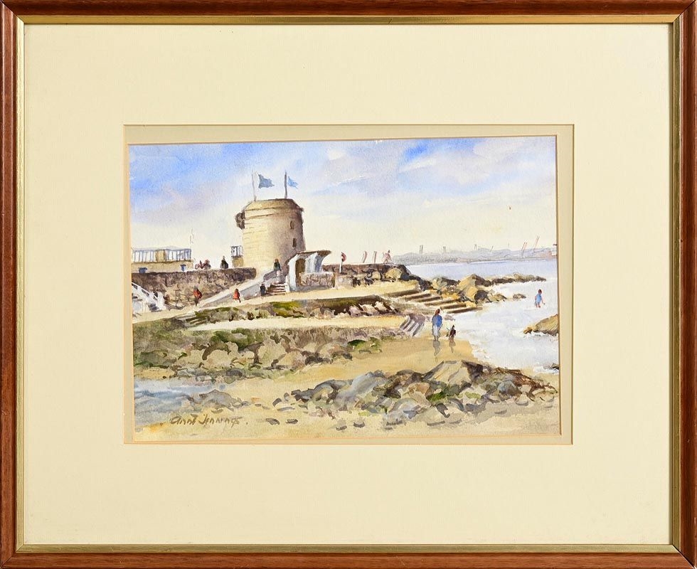 Artwork by Anne Jennings, Martello Tower, Made of watercolour on paper