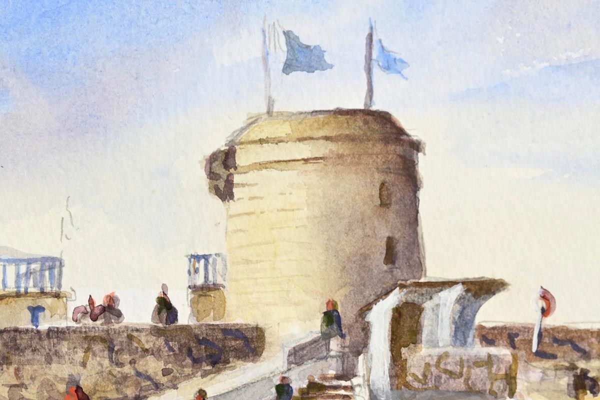 Artwork by Anne Jennings, Martello Tower, Made of watercolour on paper