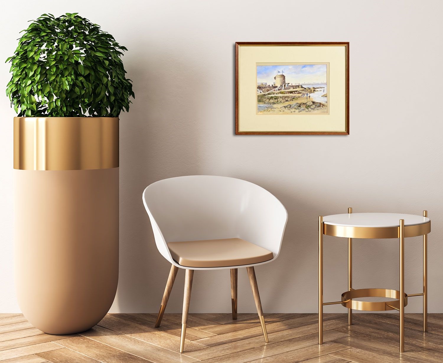 Artwork by Anne Jennings, Martello Tower, Made of watercolour on paper