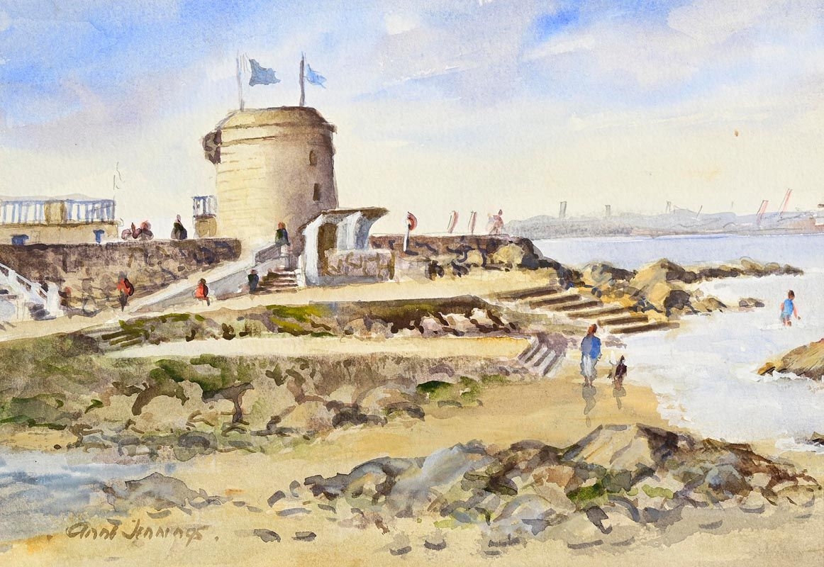 Artwork by Anne Jennings, Martello Tower, Made of watercolour on paper