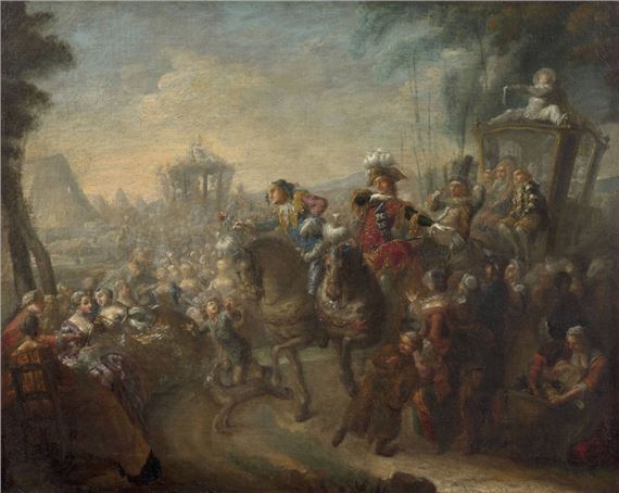 La foire de Bezons by Gabriel Jacques de Saint-Aubin