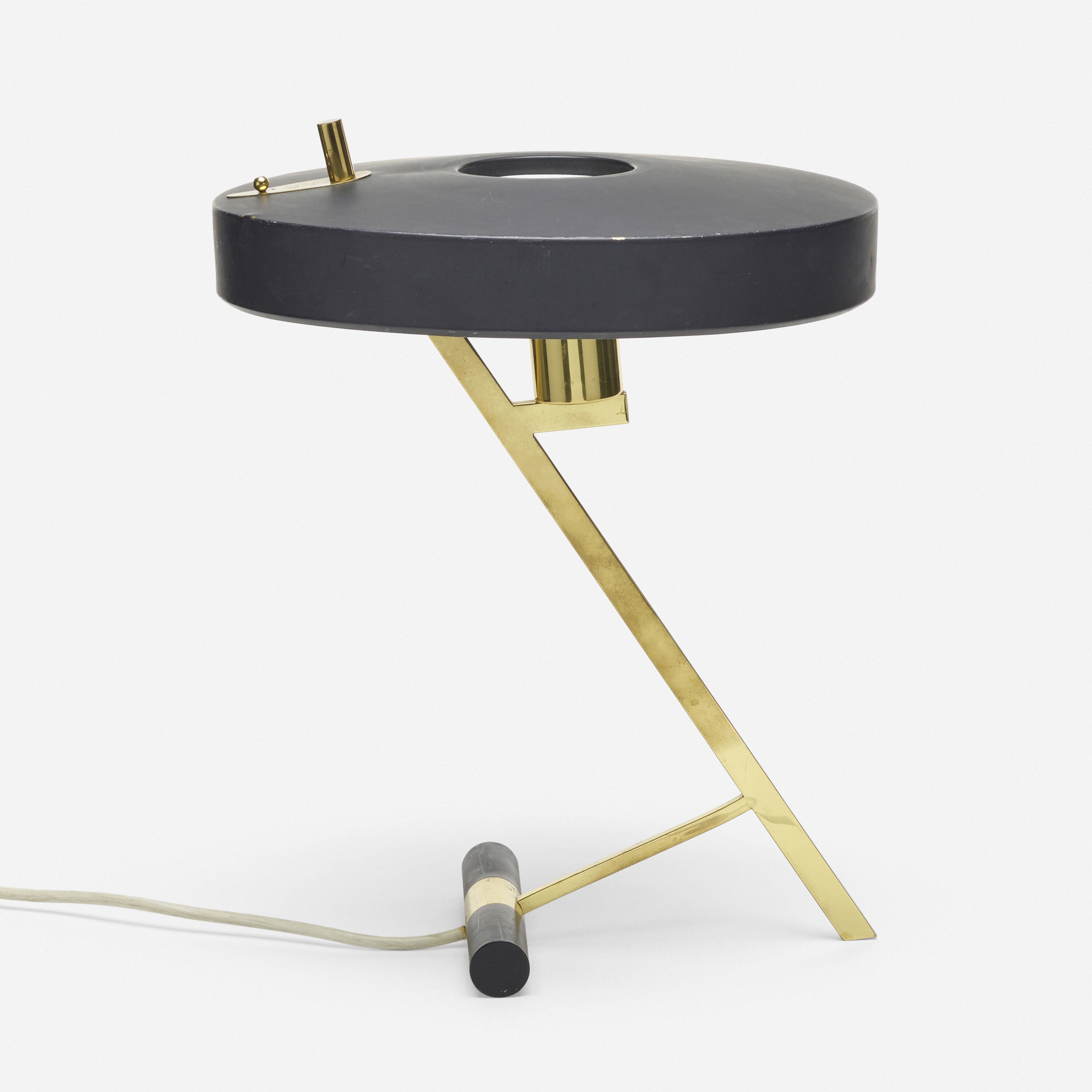 Artwork by Louis Christiaan Kalff, Z table lamp, Made of enameled steel, brass