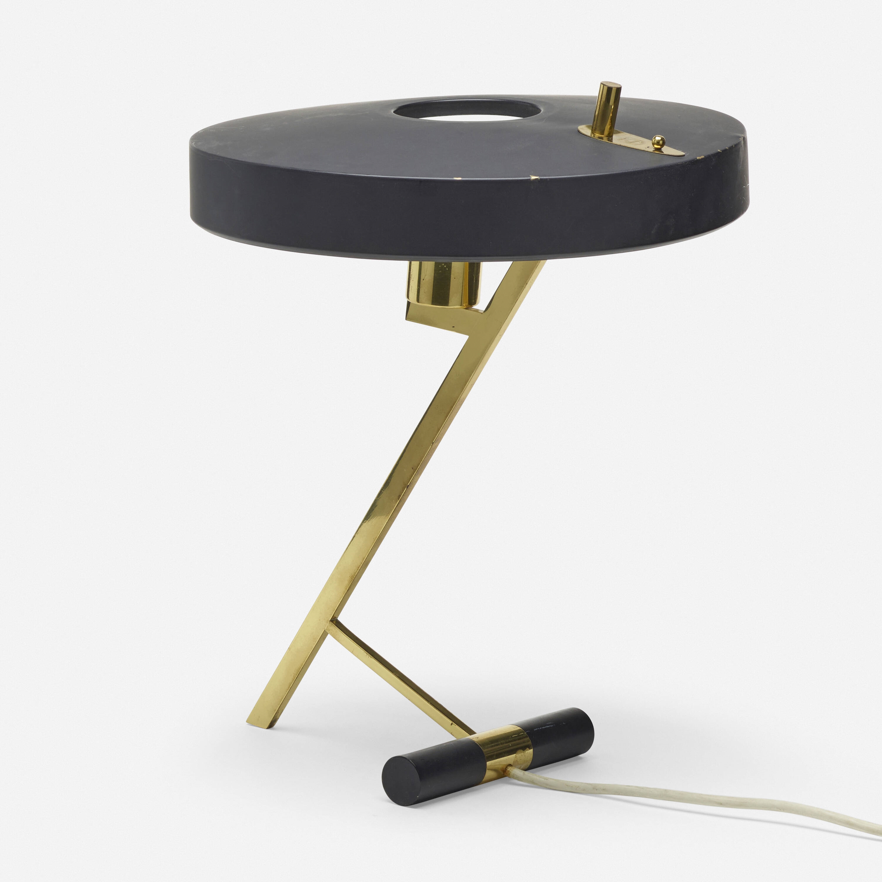 Artwork by Louis Christiaan Kalff, Z table lamp, Made of enameled steel, brass