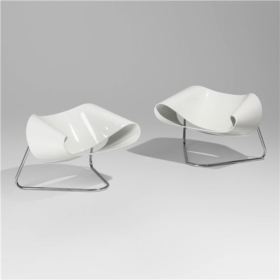 Ribbon chairs model CL9, pair by Cesare Leonardi, Franca Stagi, 1961