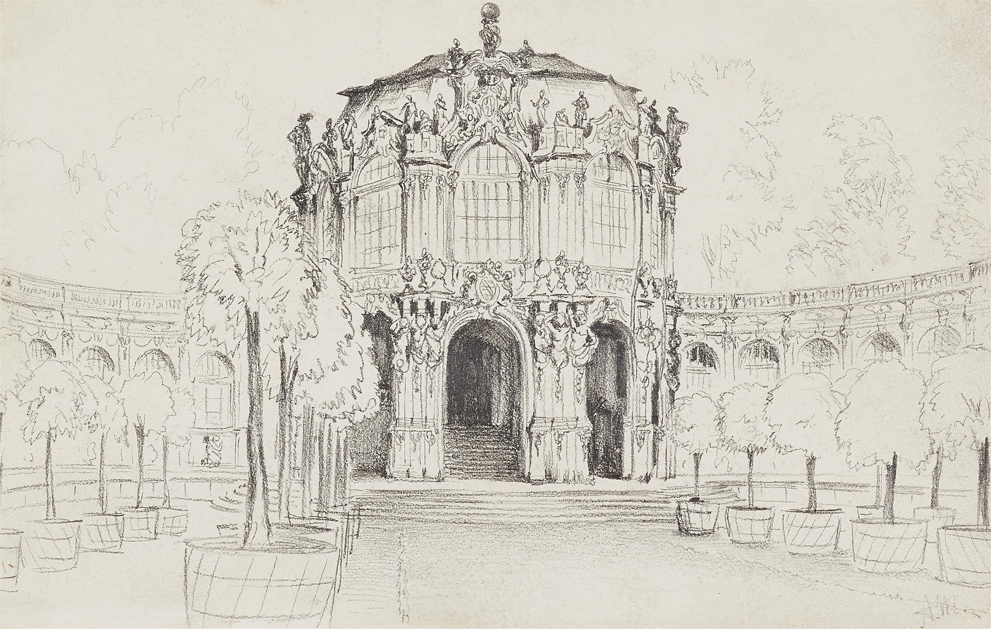 Adolph von Menzel | The Wallpavillon in Dresden | MutualArt