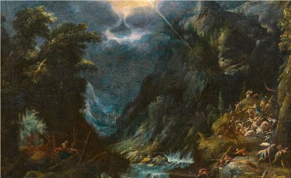 Mountainous Landscape with the Conversion of Paul by Gillis van Valckenborch