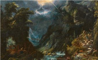 Mountainous Landscape with the Conversion of Paul - Gillis van Valckenborch