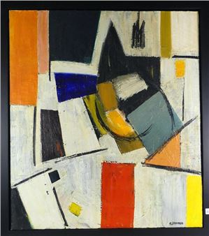 Large abstract oil on canvas - Bennett Lieberman