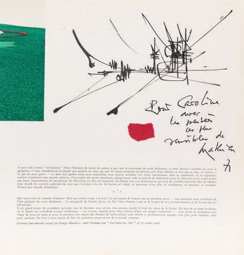 Georges Mathieu | Pen and Indian ink drawing and felt collage on a page ...