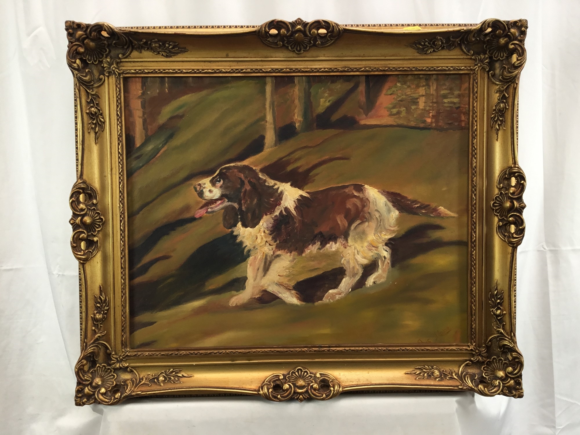 Artwork by Iris Hase, Spaniel, Made of Oil on board