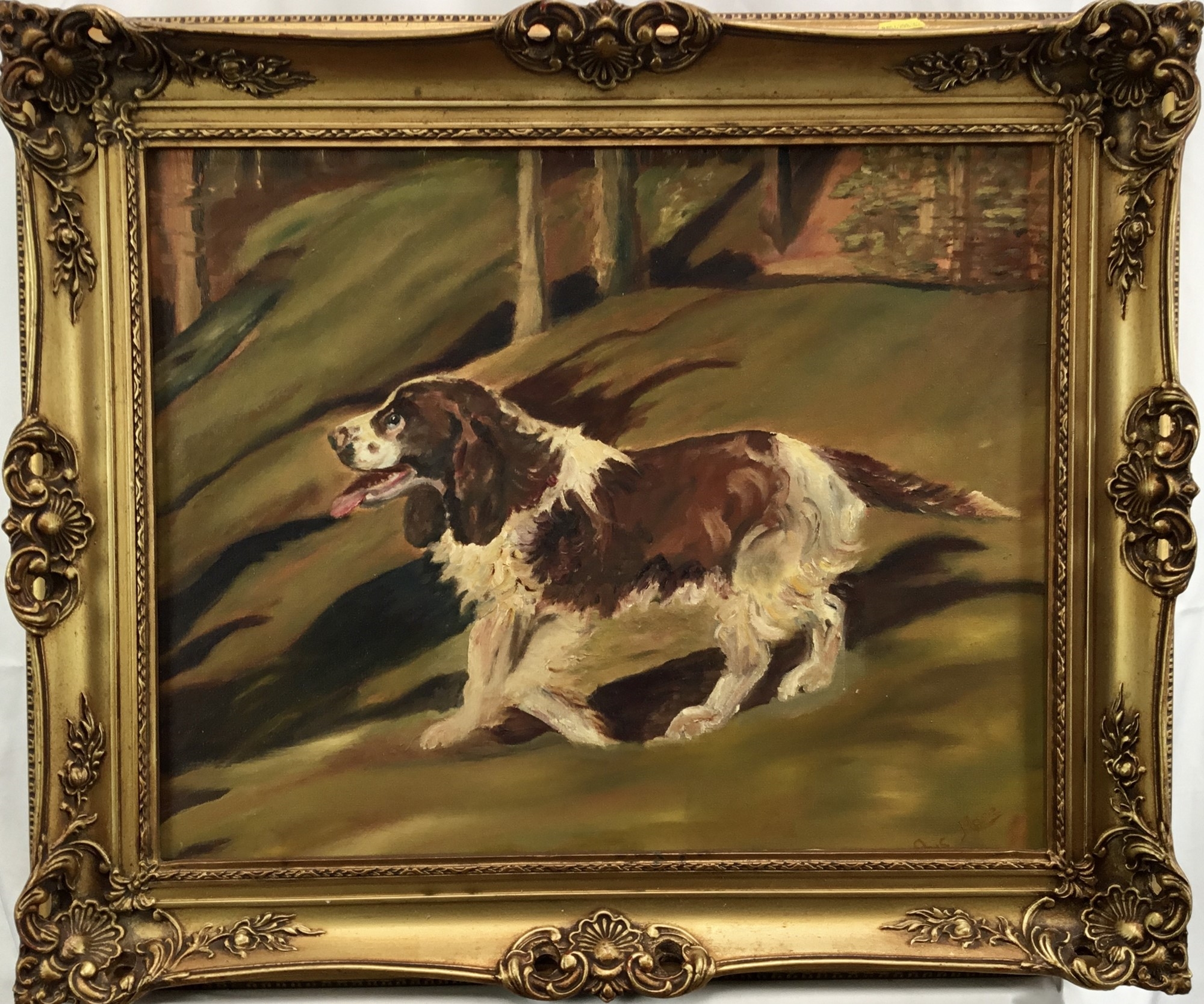 Artwork by Iris Hase, Spaniel, Made of Oil on board