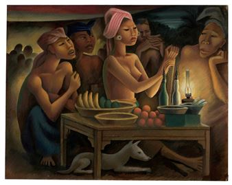 Food Stand in Bali - Miguel Covarrubias