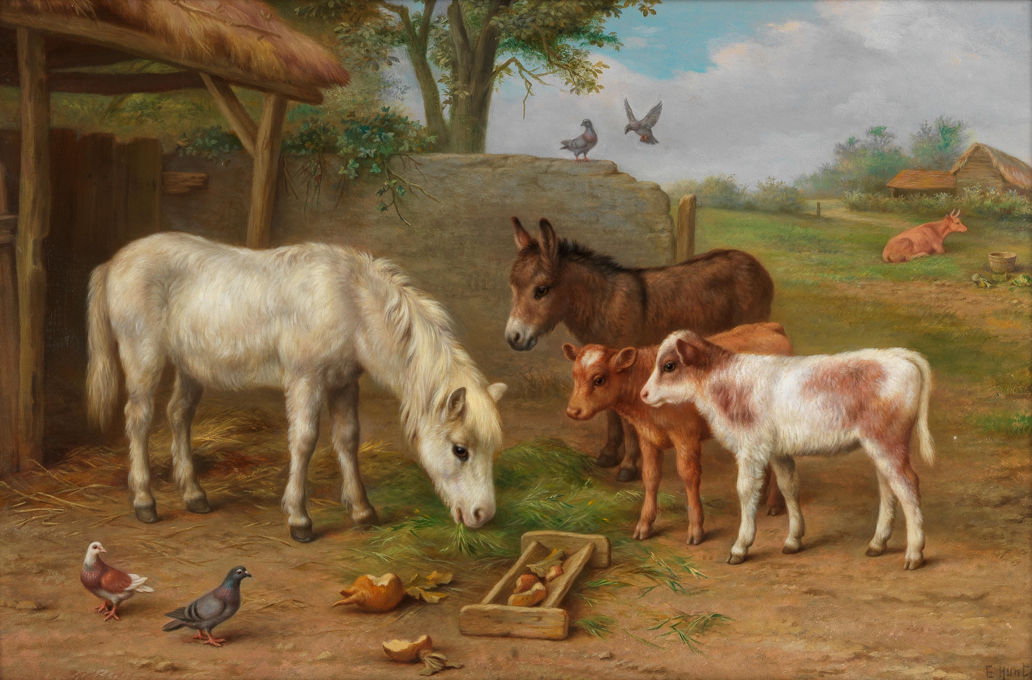 Edgar Hunt | 'Denizens of the Farm' | MutualArt