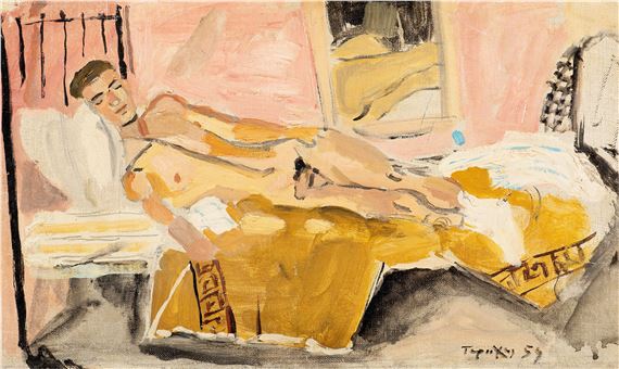 Garçon couché by Yannis Tsarouchis, 1954
