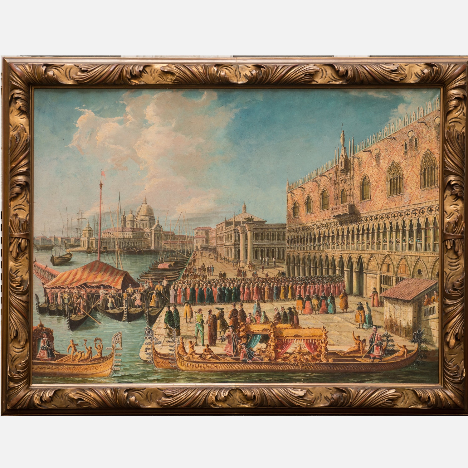 Tableau Toile "Le Molo, Venise" D'après Luca Carlevaris - Cadre Prêt à Accrocher - NEUF