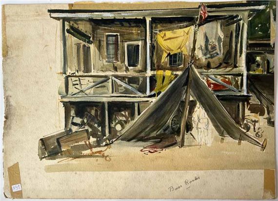 Bass Rocks” shore scene, 18 by 26 inches, signed lower left, by Jerri Ricci