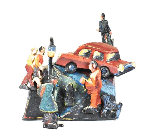 NYC Cars and People by Mimi Gross Grooms, 1968