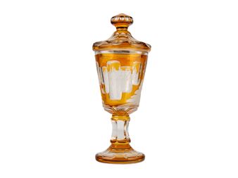 Large Lidded Cup with Sauhatz - August Boehm