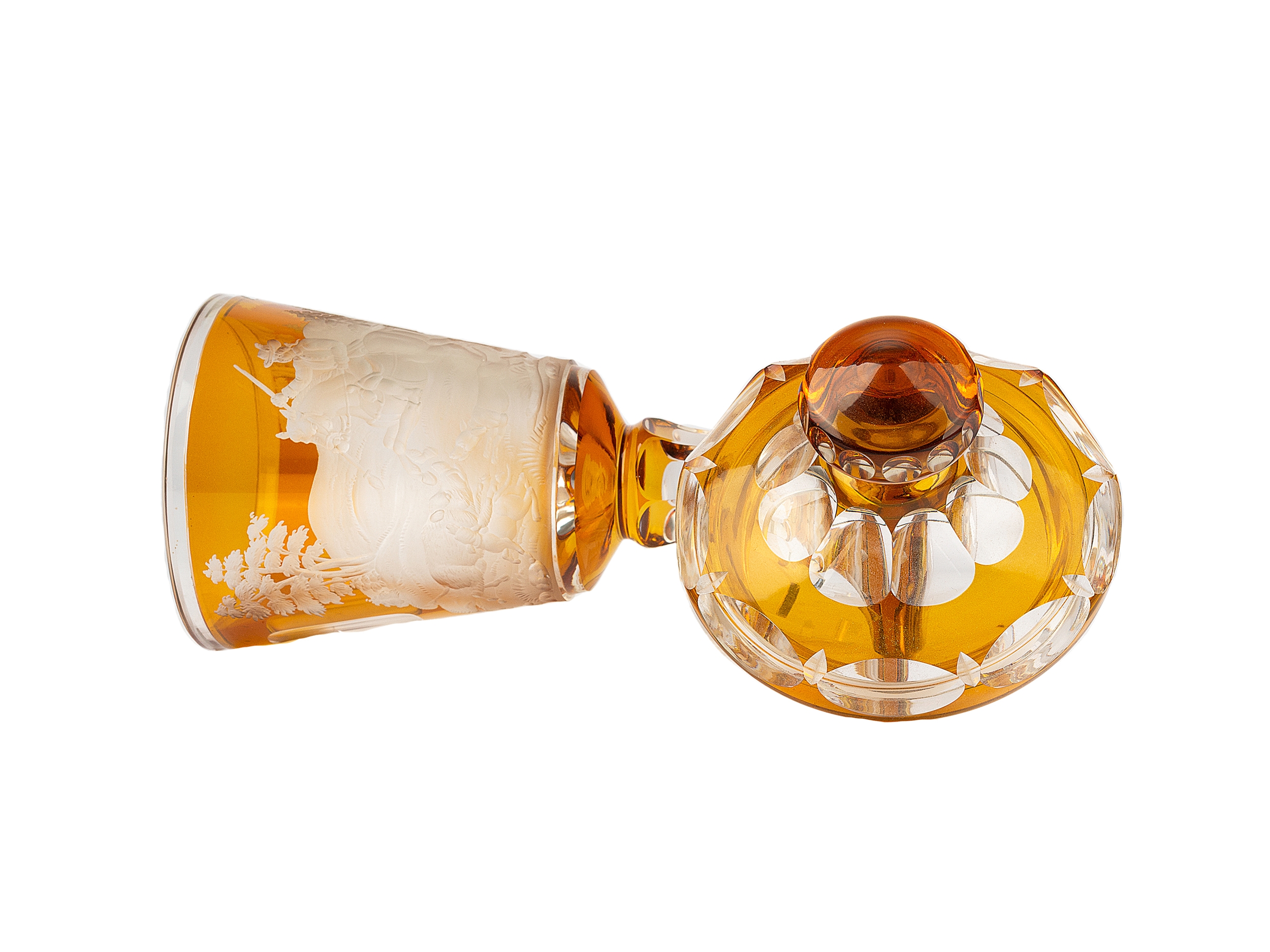 Artwork by August Boehm, Large Lidded Cup with Sauhatz, Made of Glass