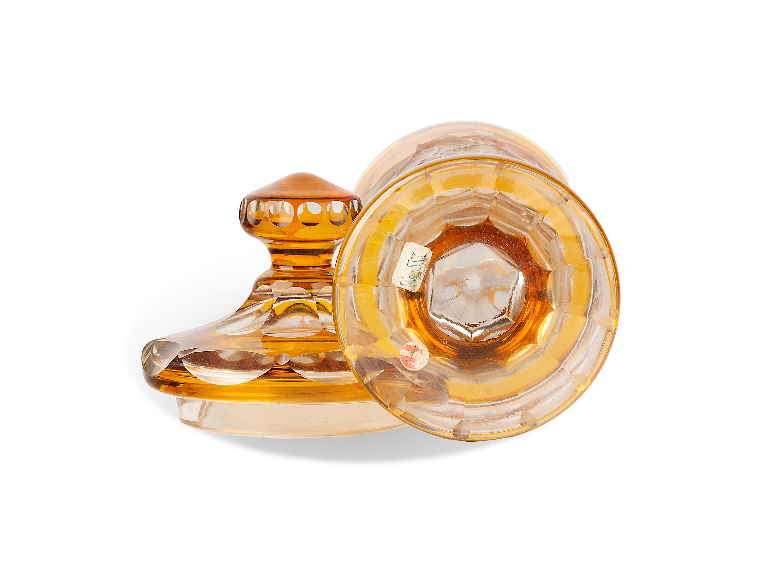 Artwork by August Boehm, Large Lidded Cup with Sauhatz, Made of Glass