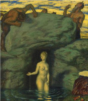 Quellnymphe von Faunen belauscht - Franz von Stuck