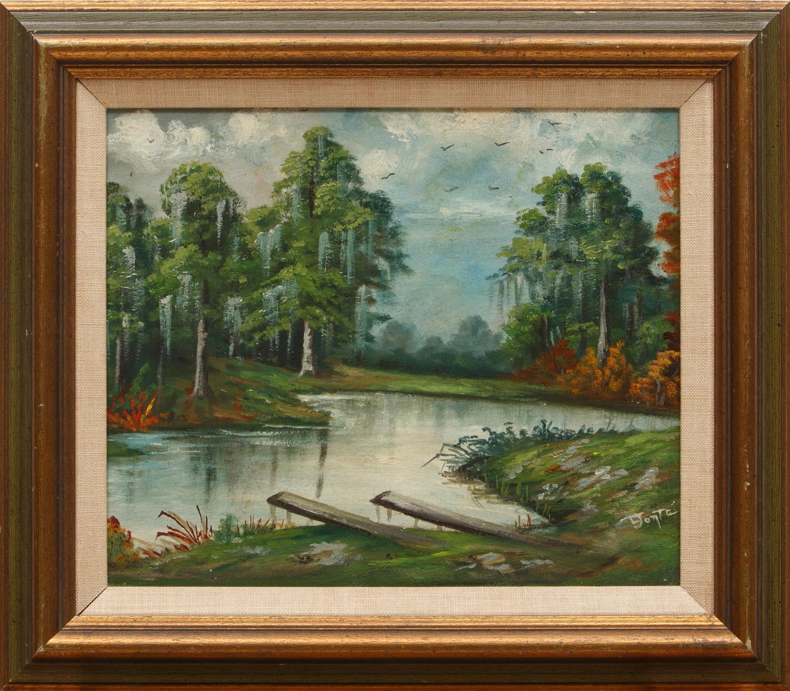 Artwork by Charles Wellington Boyle, Bayou Lafitte, La., Made of oil on board