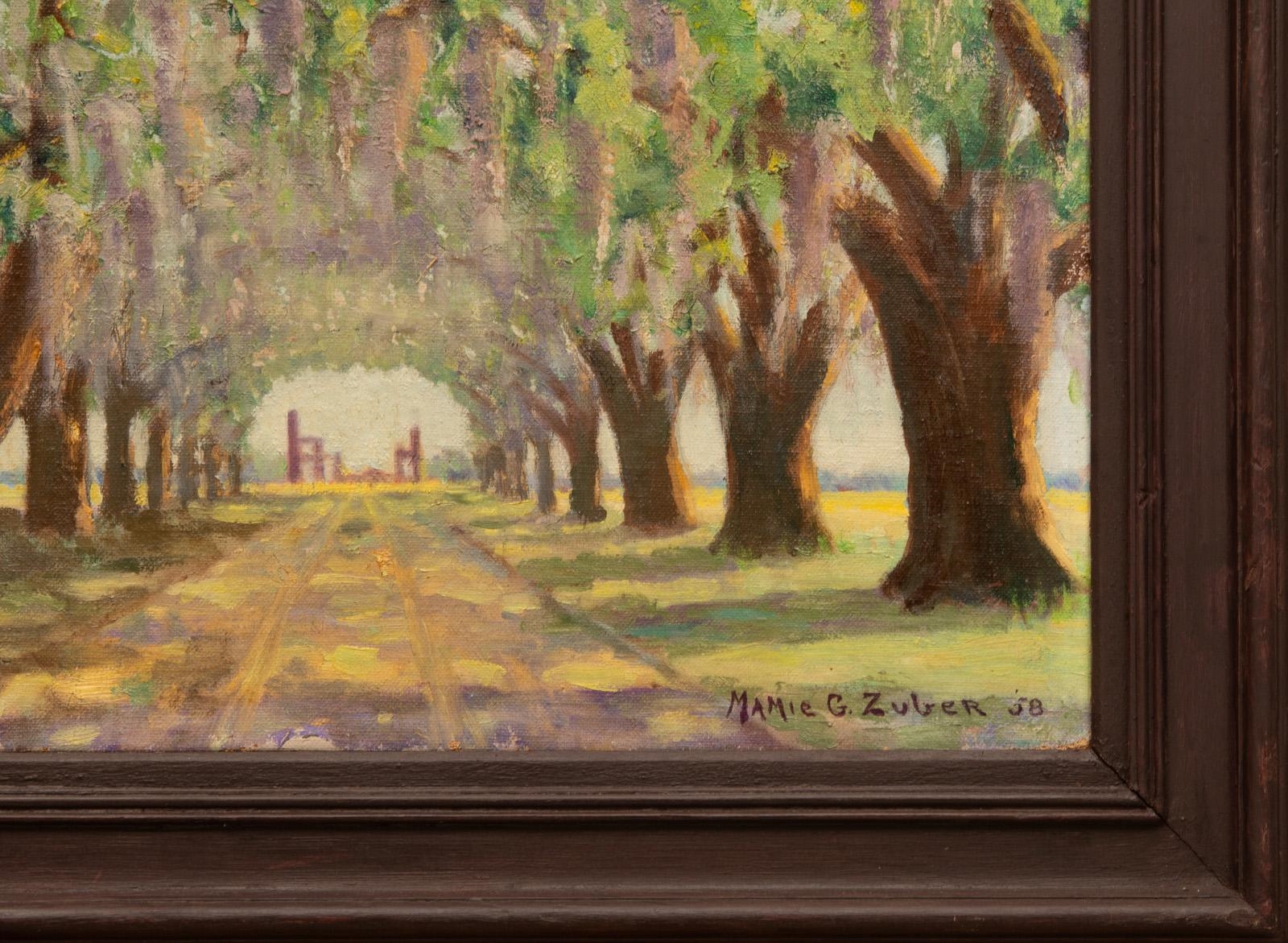 Artwork by Mamie G. Zuber, "The Road to Yesterday", Made of oil on canvas board