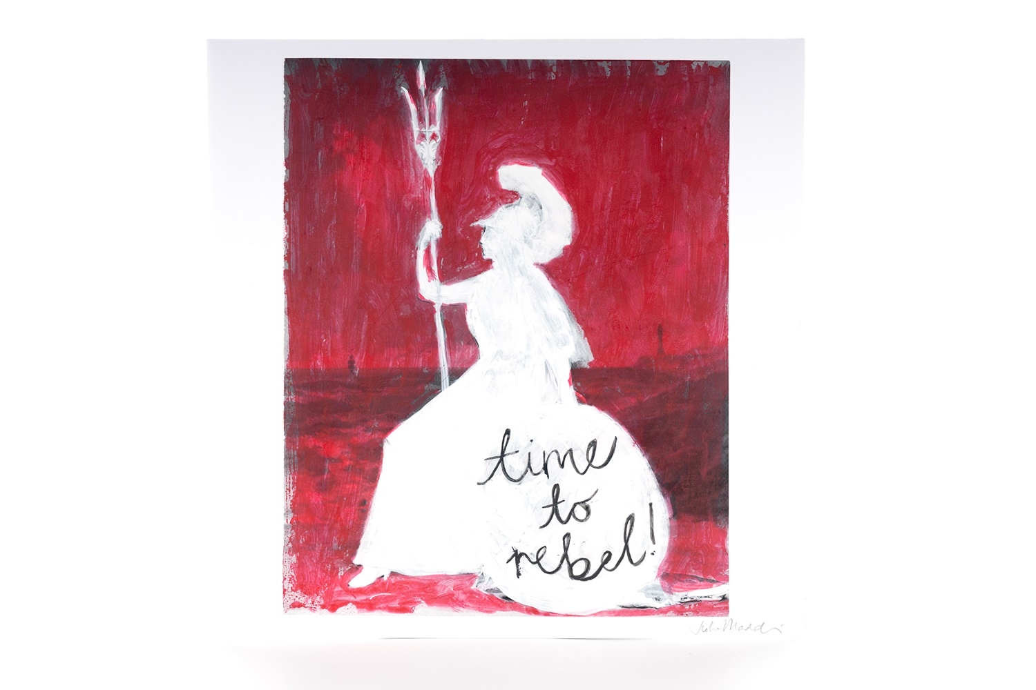 Artwork by Julia Maddison, TIME TO REBEL, Made of gouache on found