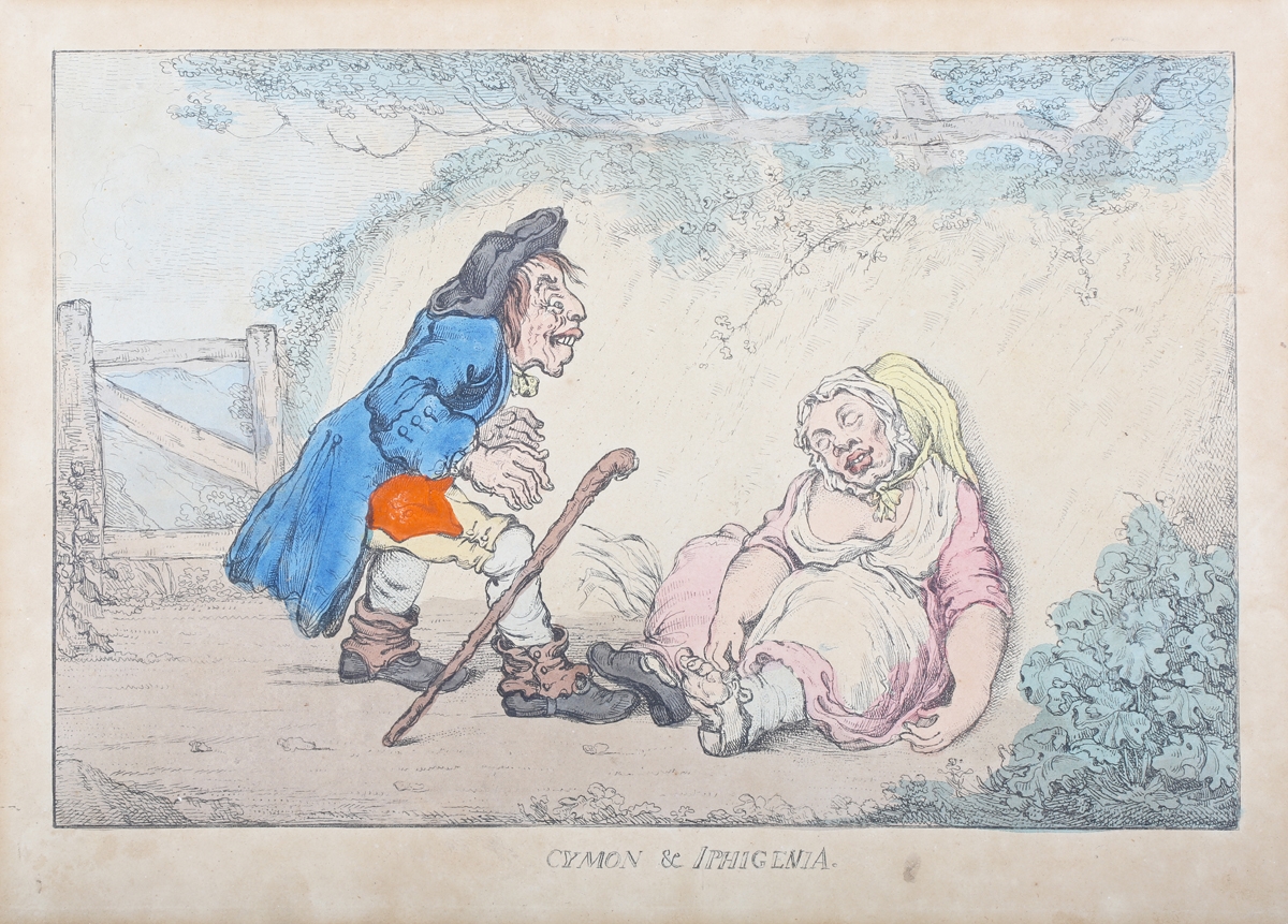 Artwork by James Gillray, Cymon & Iphigenia, Made of etching with later hand-colouring