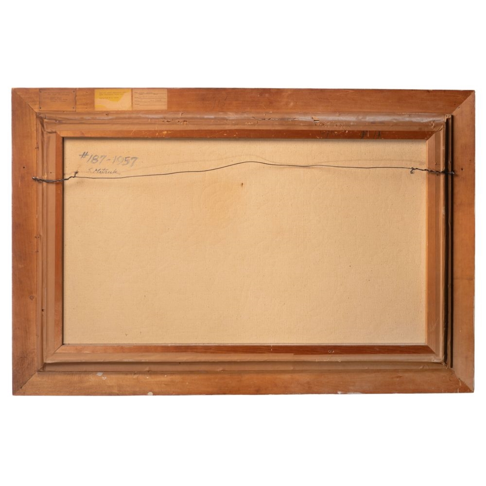 Artwork by Stanley Mitruk, Old Willow Basket and Bottles, Made of Oil on Canvas