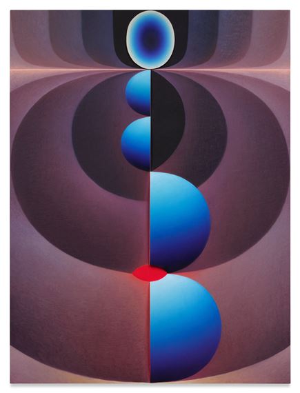 Full Frontal (Purple, Blue and Red) by Loie Hollowell, dated 2017