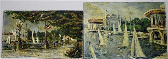 Gezicht op Enghien-les-Bains by Max Rädecker, 1954